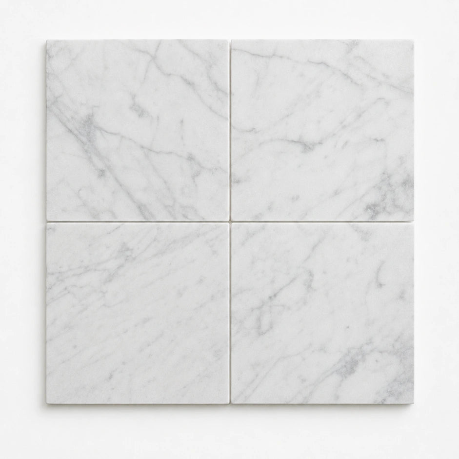 Carrara Square Marble Tile & Mosaic | Tumbled & Honed Natural Stone