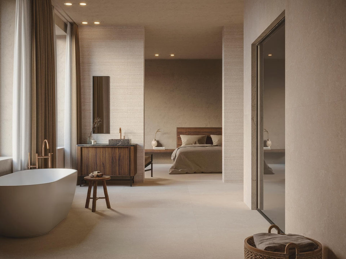 Coral Series Spanish Floor and Wall Tile in Caliza, Matt & 3D / Texture finish