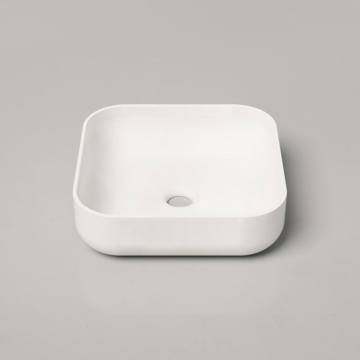 Nood Co Cube Concrete Basin in Ivory | Nood Co #Colour_Ivory