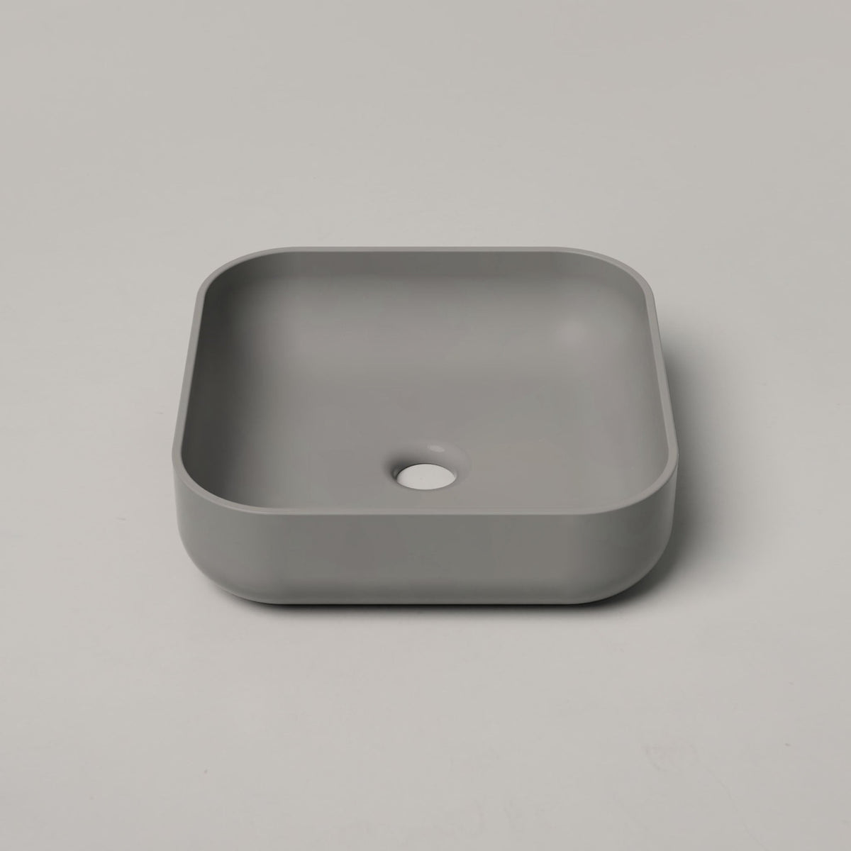 Nood Co Cube Concrete Basin in Sky Grey | Nood Co