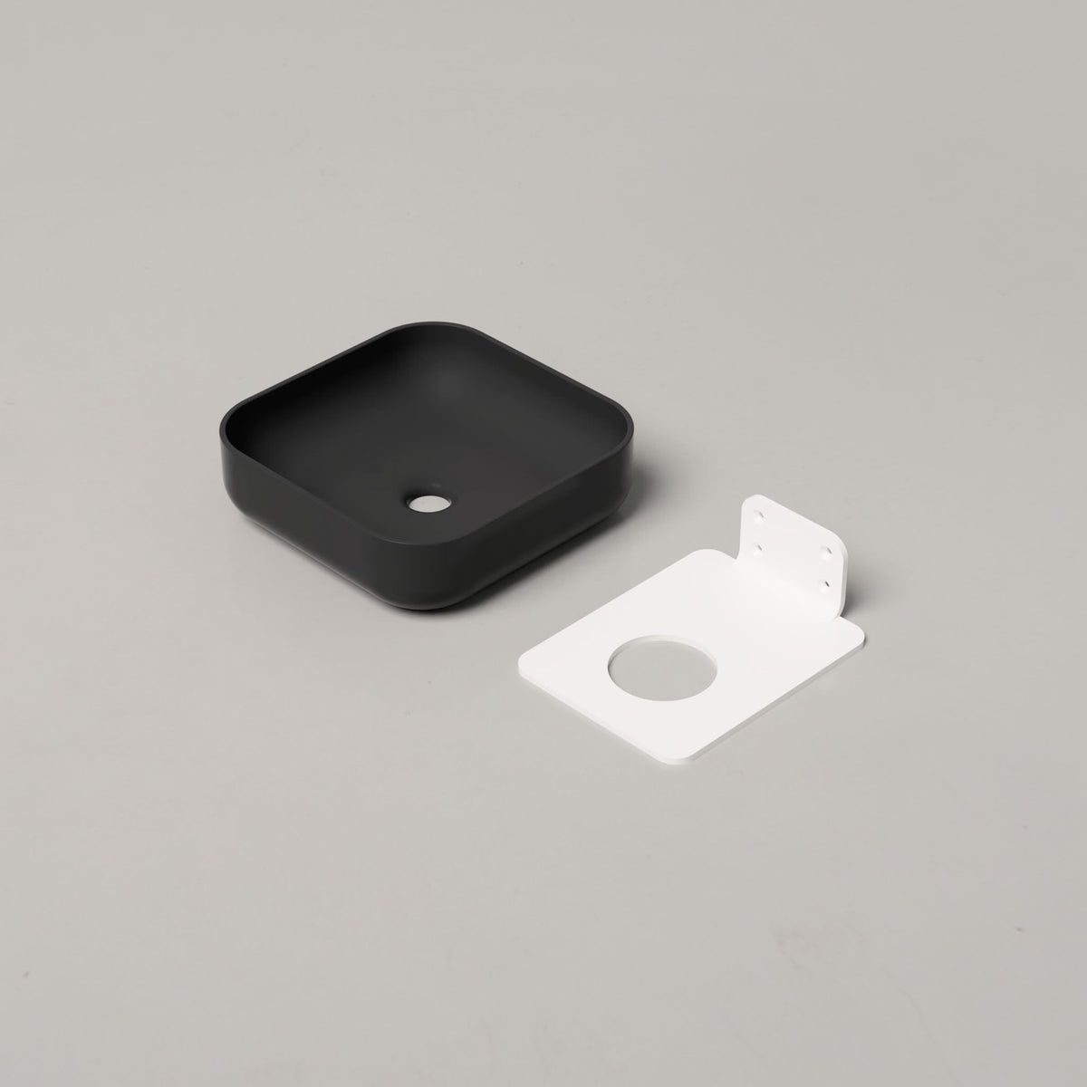 Nood Co Cube Concrete Basin in Charcoal | Nood Co