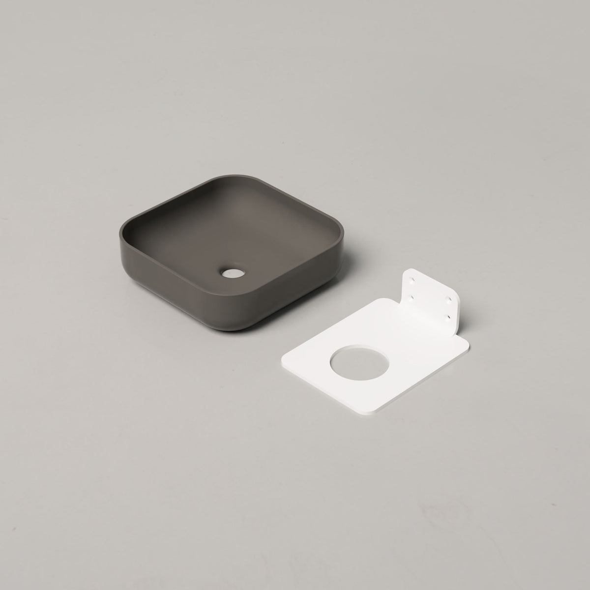 Nood Co Cube Concrete Basin in Mid Tone Grey | Nood Co