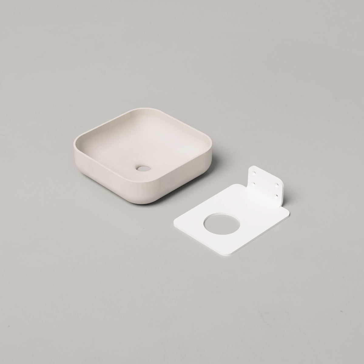 Nood Co Cube Concrete Basin in Morning Mist | Nood Co