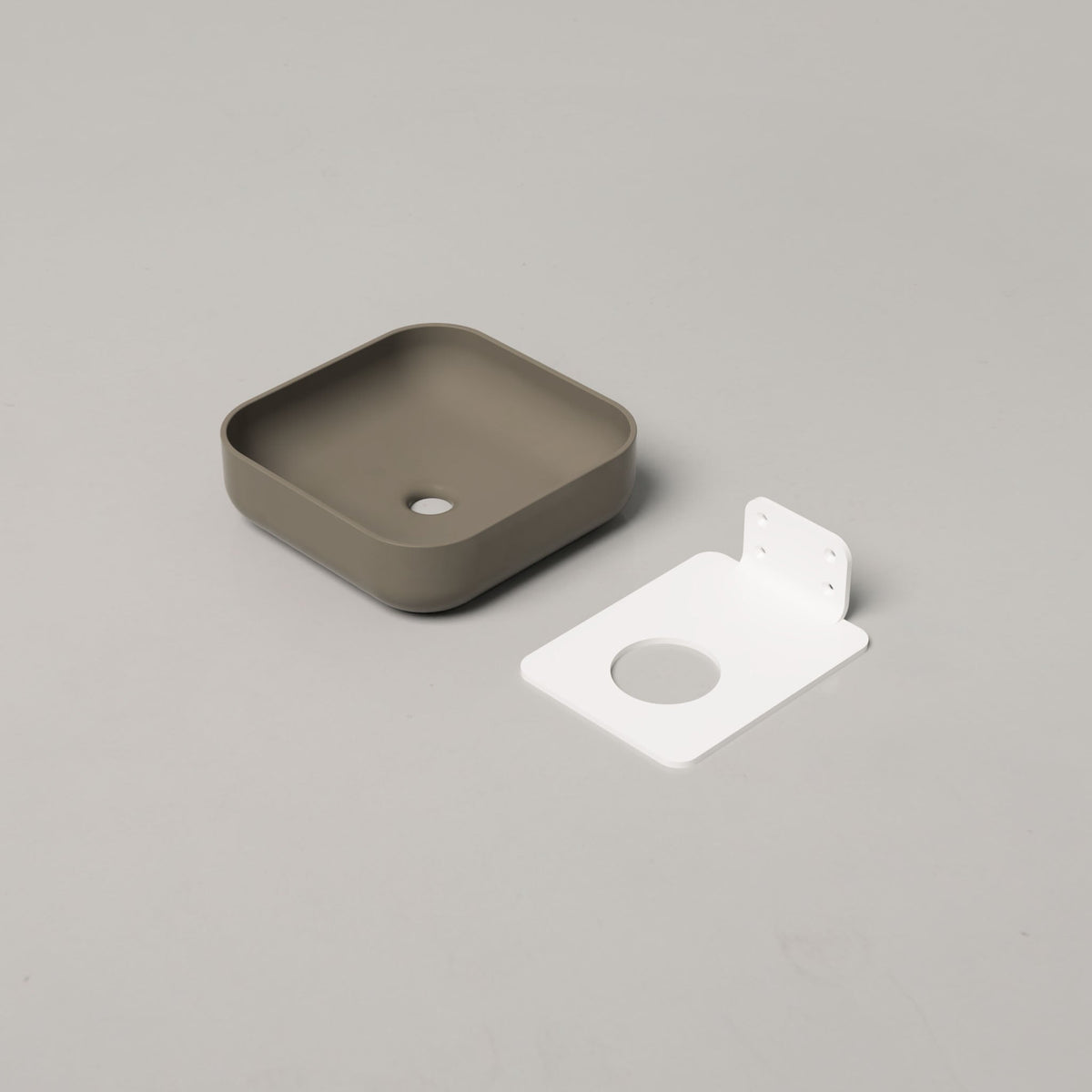 Nood Co Cube Concrete Basin in Olive | Nood Co