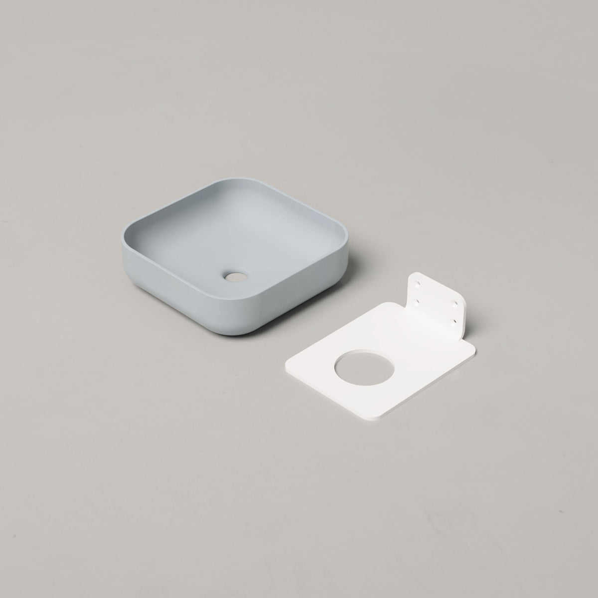 Nood Co Cube Concrete Basin in Powder Blue | Nood Co