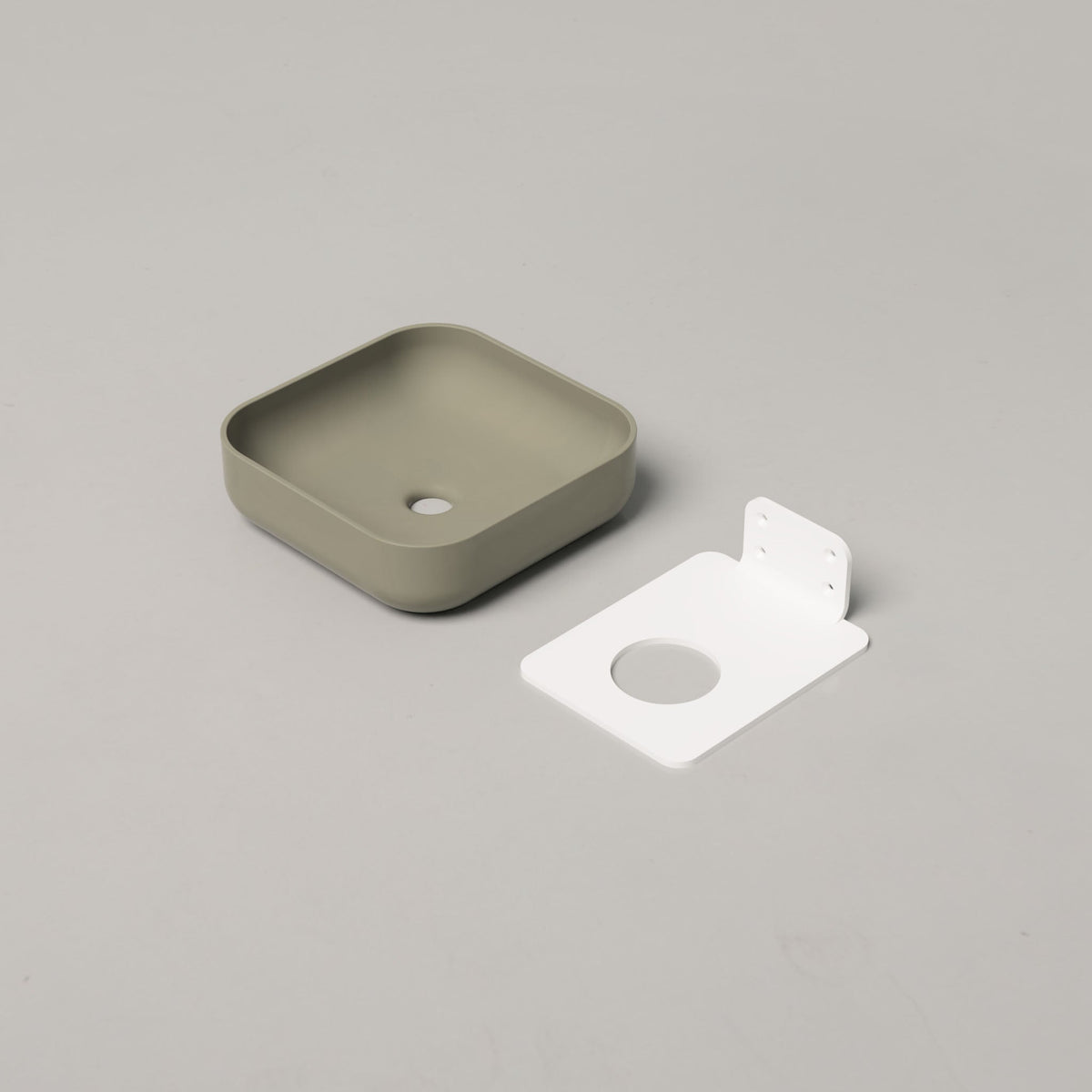Nood Co Cube Concrete Basin in Sage | Nood Co