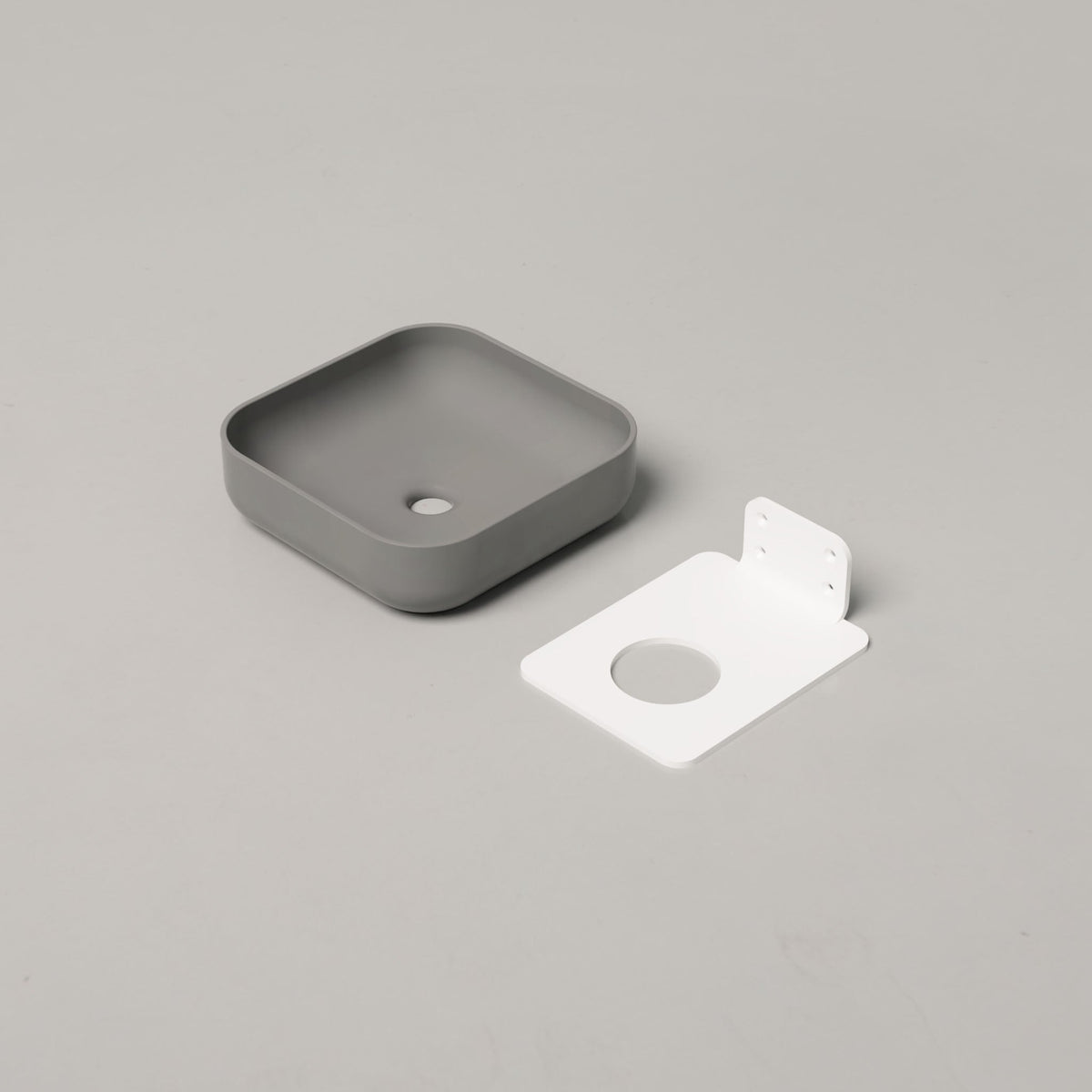 Nood Co Cube Concrete Basin in Sky Grey | Nood Co