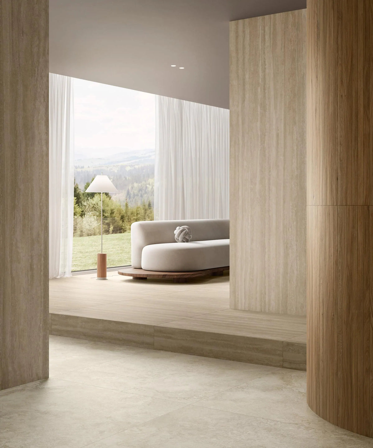 Iconica Verso Vein Cut Porcelain Floor & Wall Tile in Classic, Navona & Silver, Matt finish