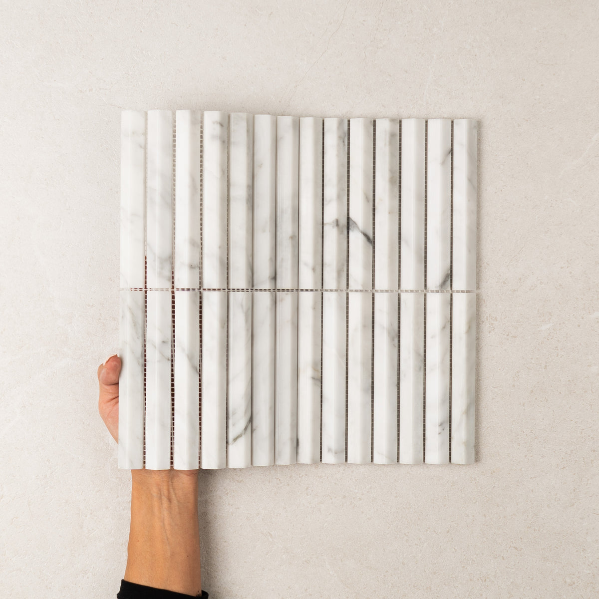 Carrara Stack Marble Mosaic | Honed Natural Stone