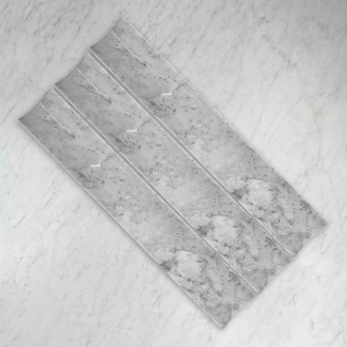 Concave Natural Stone Flute in Carrara, Honed finish