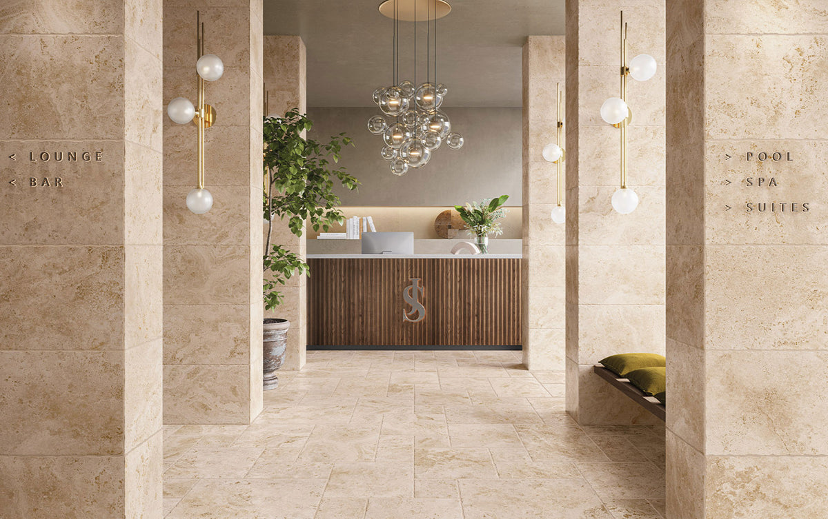 Tibur Travertine Look Porcelain French Pattern
