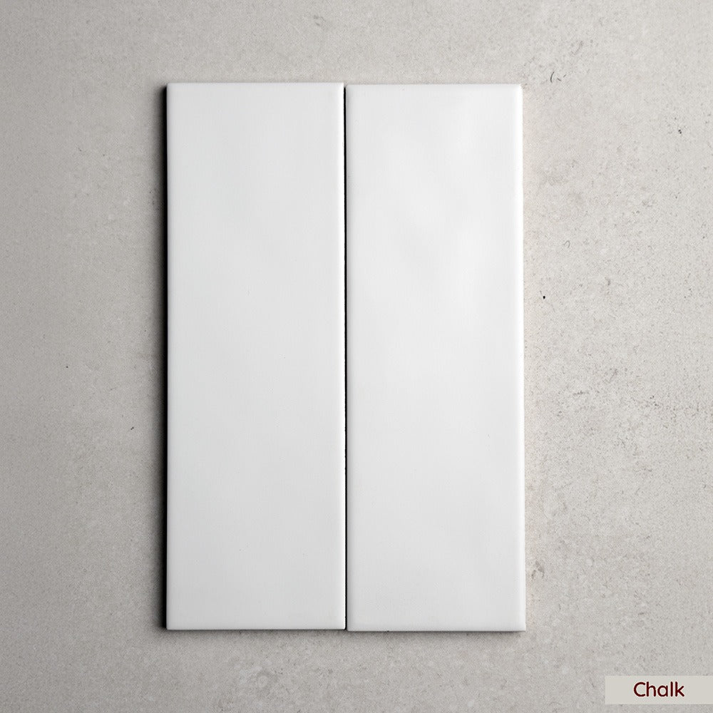 Windermare Series Subway Wall Tile 75 x 225 mm in Chalk, Matt finish