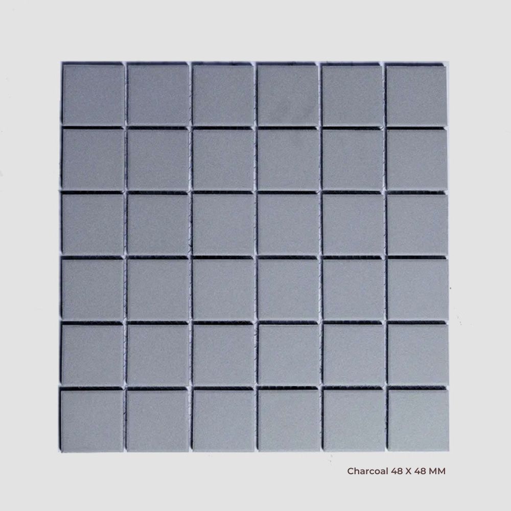 Bridges Series Square Mosaic in Charcoal, Matt finish