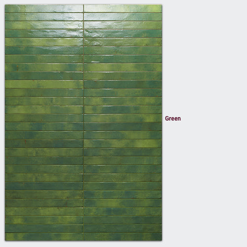 Italian Subway Tiles Color Series 48×450 mm in Green, Glazed finish