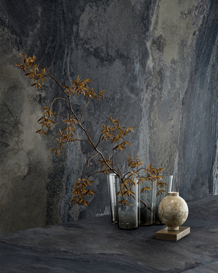 Cometal Slate Look Italian Porcelain Floor and Wall Tile in Iron, Nickel & Zinc, Matt finish