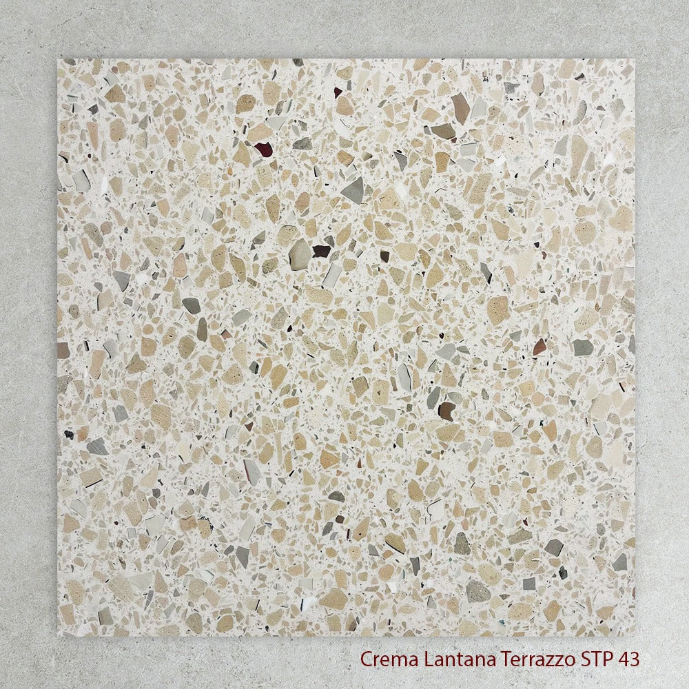 Terrazzo Architectural Range Natural Stone Tile in Creama Lantana, Honed finish