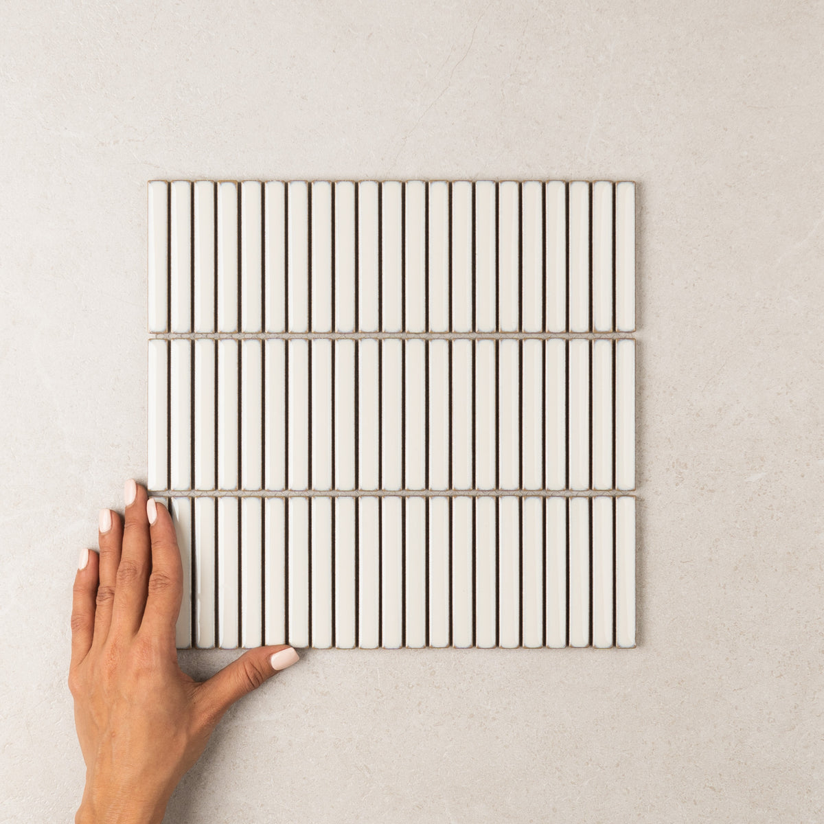 Vintage Stack Kit Kat Finger Tiles – Snow, 282 x 308 Gloss
