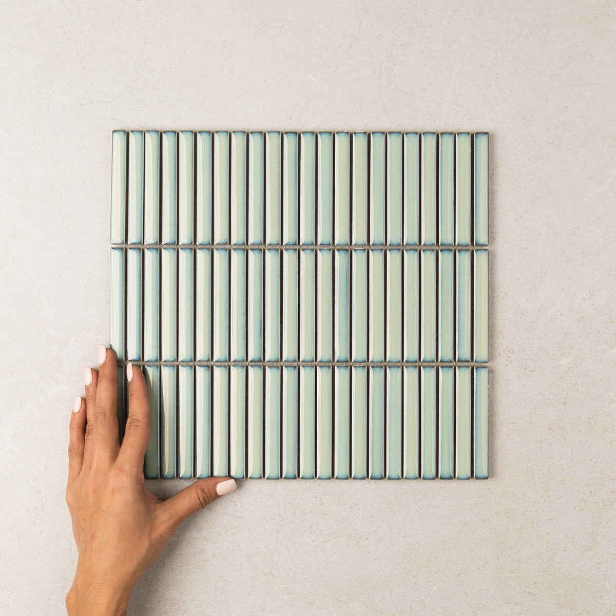 Vintage Stack Kit Kat Finger Tiles – Sage, 282 x 308 Gloss