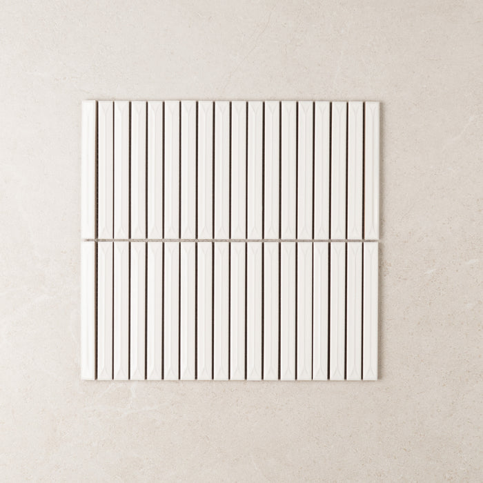 White 3D Stack Gloss Mosaic