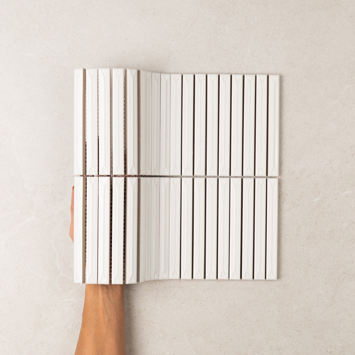 White 3D Stack Gloss Mosaic