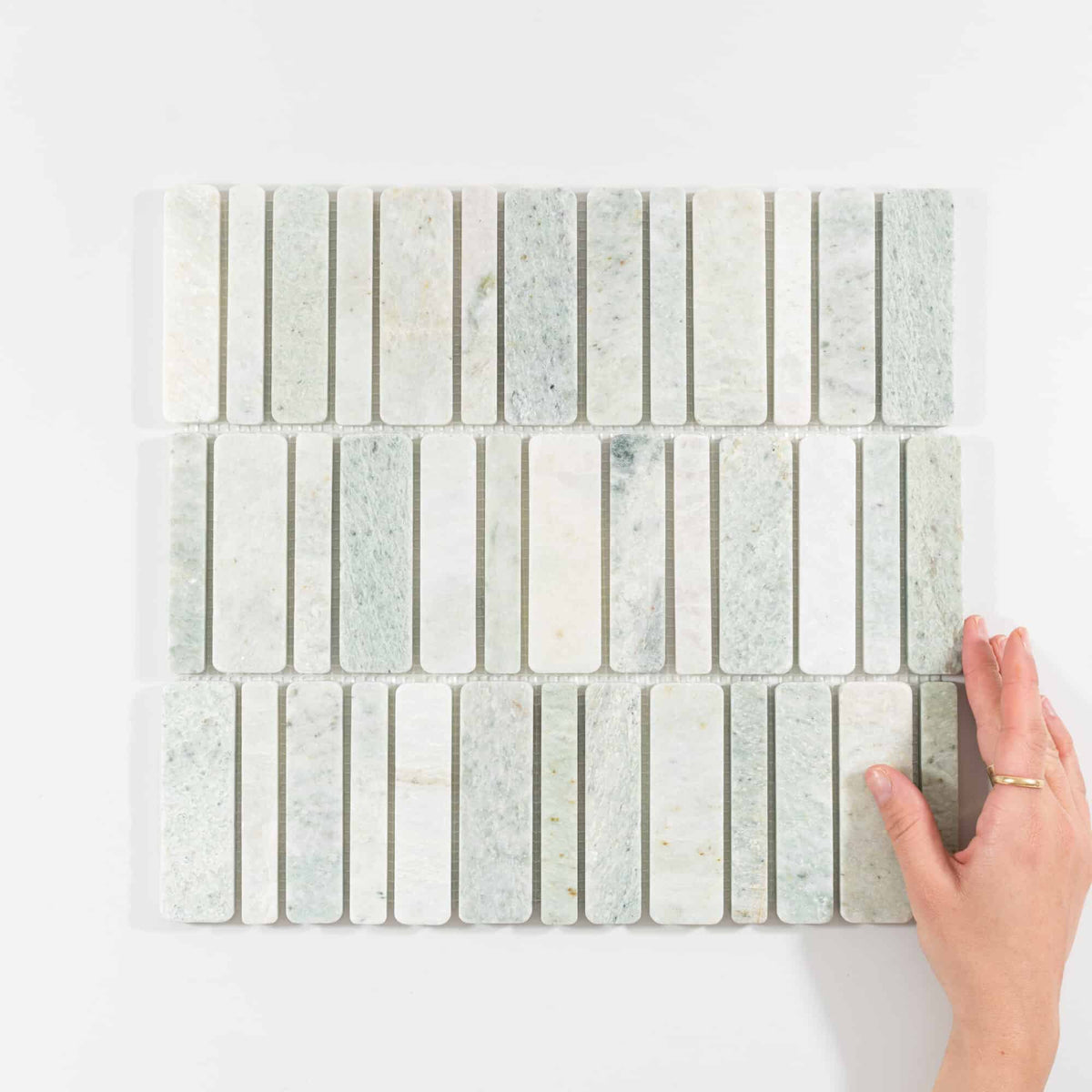 Ming Green Tumbled Marble Mosaic