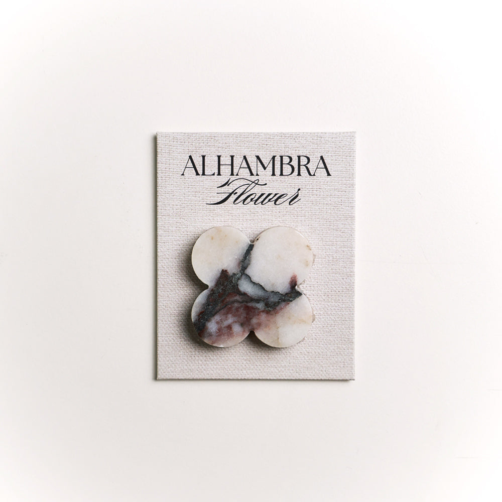 Alhambra Flower Viola Marble Mosaic 49 mm – Honed finish