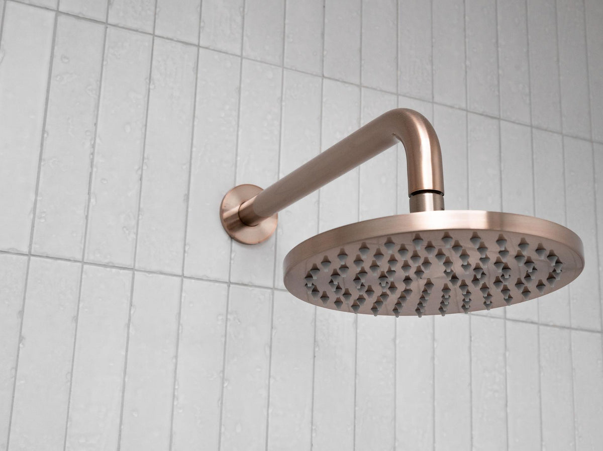 Round Shower Rose 200mm in Champagne | Meir