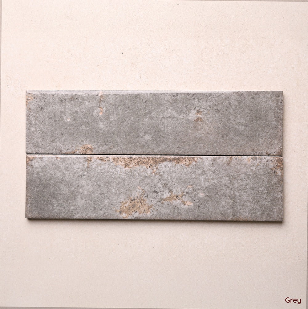 Vibrant Series Subway Wall Tile 70 x 280 mm in Grey, Gloss finish