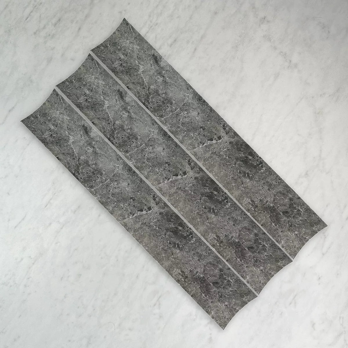Concave Natural Stone Flute in Grigio, Honed finish