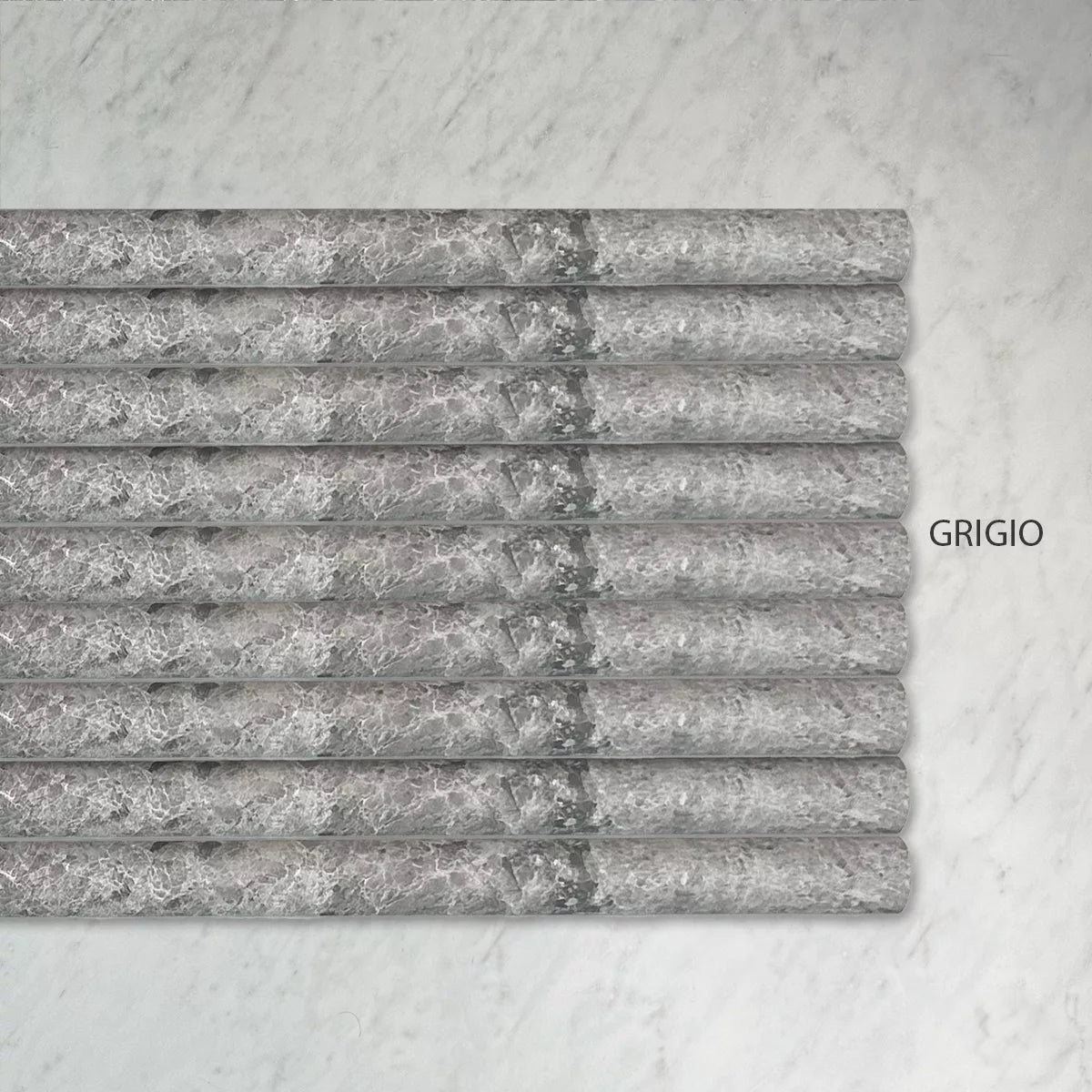 Convex Natural Stone Flutes in Grigio, Honed finish