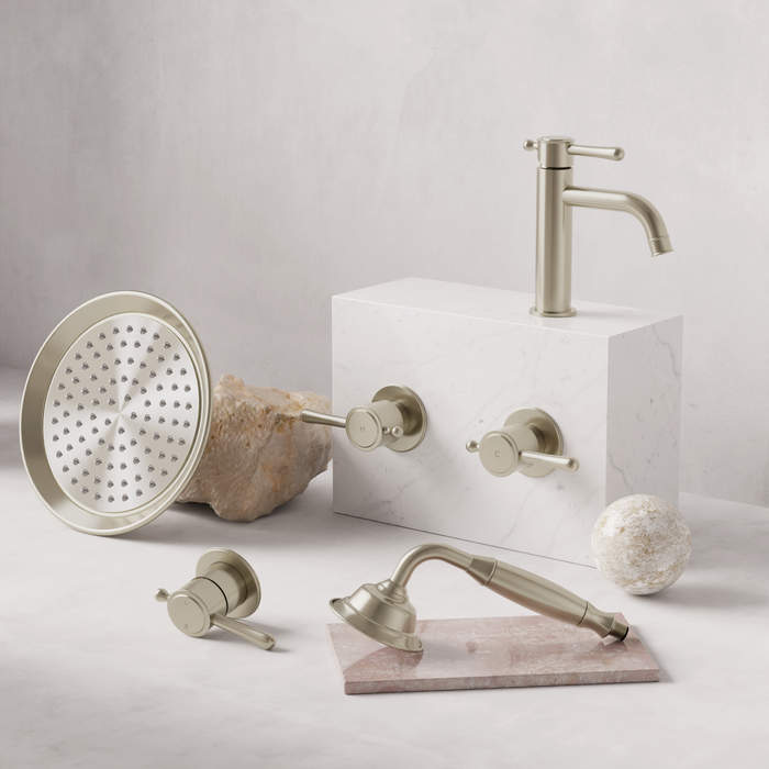 Harrington Short Basin Mixer in Brushed Nickel | Meir #Colour_Brushed Nickel