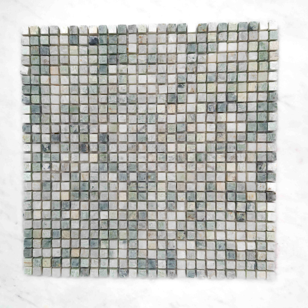 Mini Square Marble Mosaic Collection 305x305 mm in Mint Tumbled