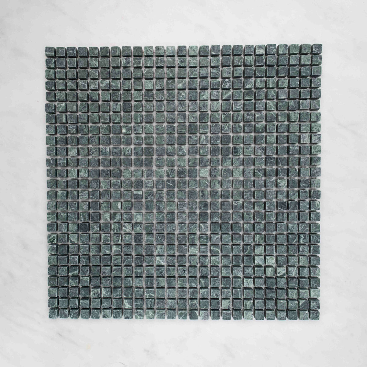 Mini Square Marble Mosaic Collection 305x305 mm in Verde Tumbled