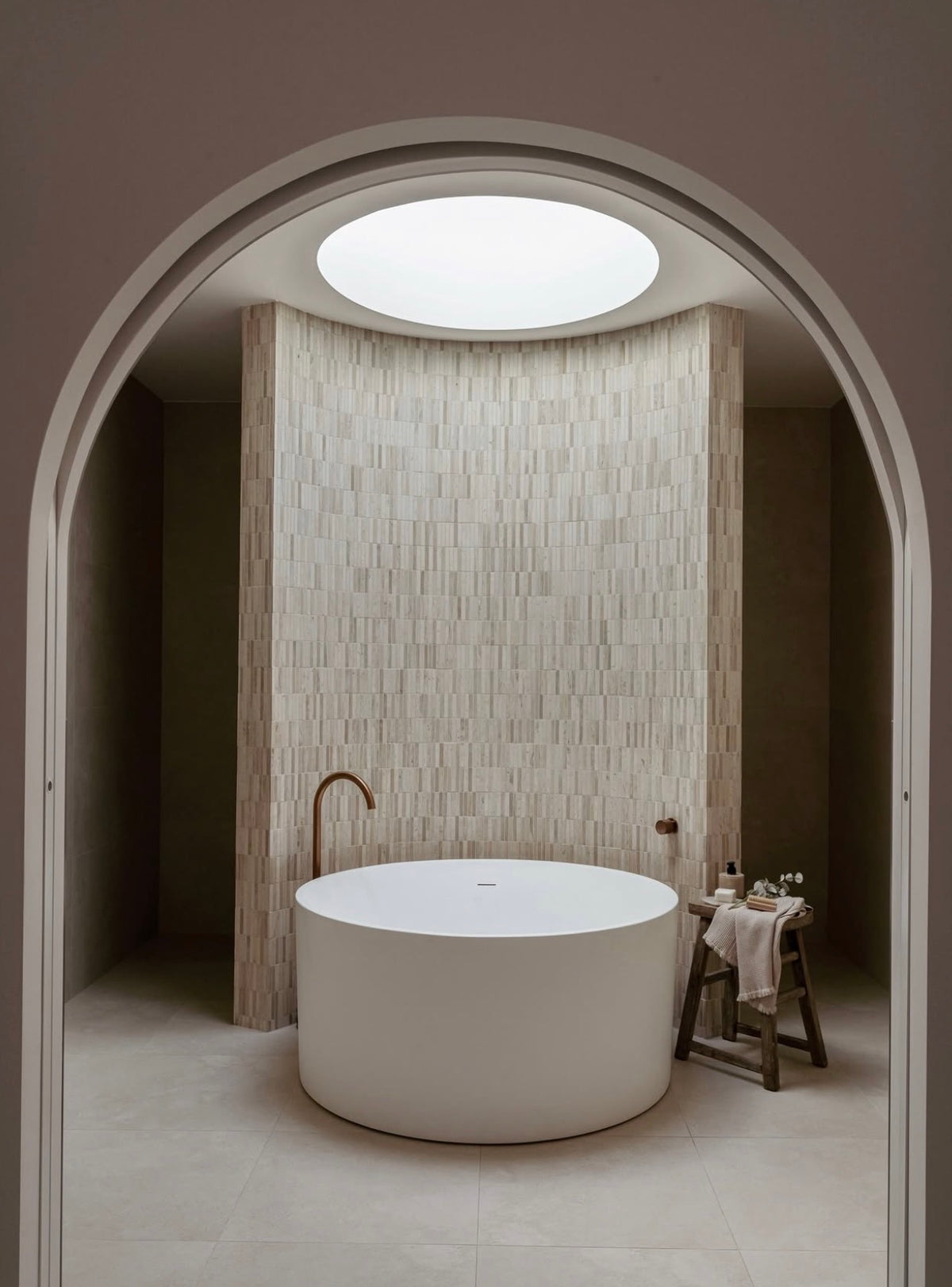 Travertine Soft Stone Porcelain Floor and Wall Tile in Beige, Matt & External finish
