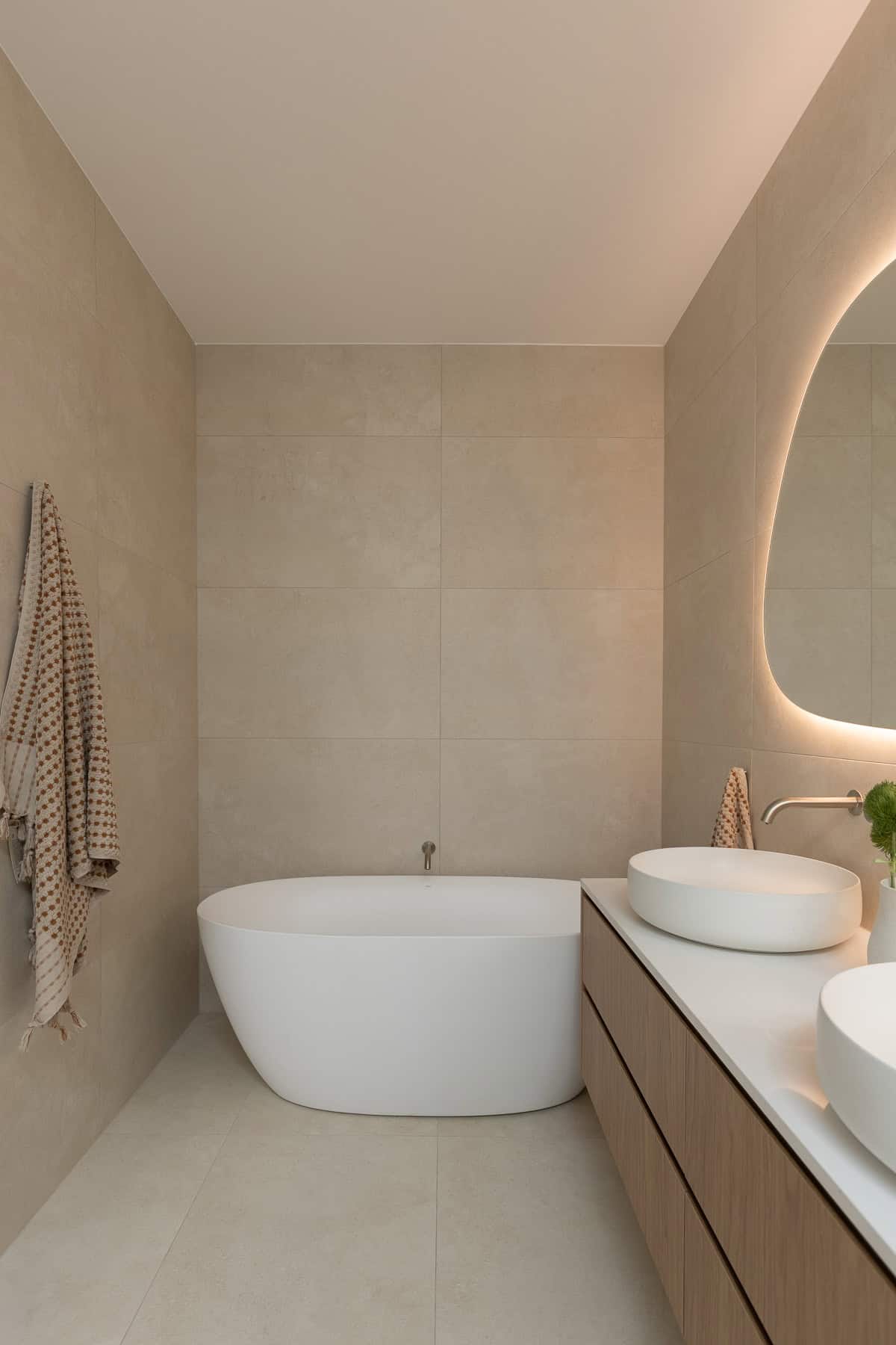Travertine Soft Stone Porcelain Floor and Wall Tile in Beige, Matt & External finish