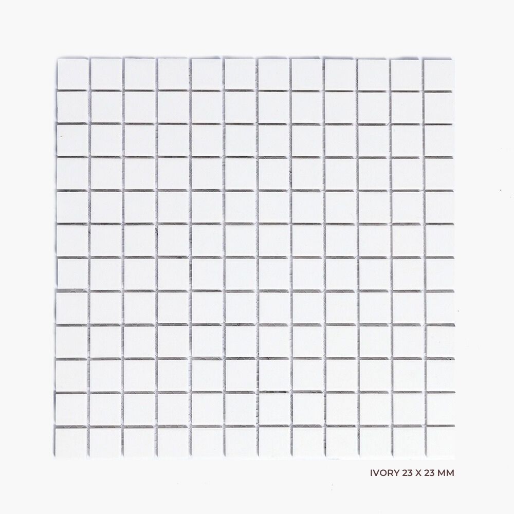 Bridges Series Square Mosaic in Ivory, Matt finish