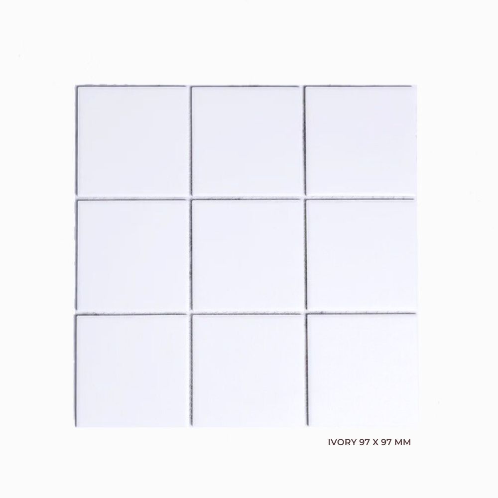 Bridges Series Square Mosaic in Ivory, Matt finish