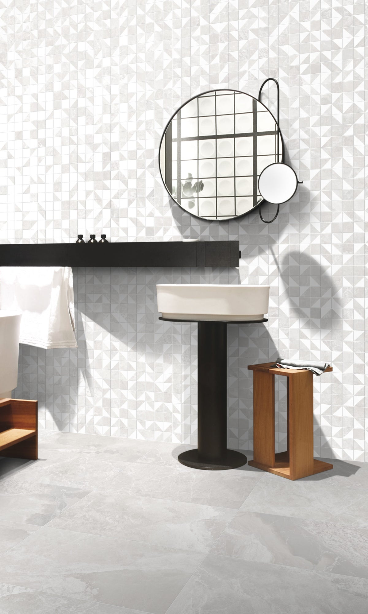 Joyce Tile Series in Bianco, Matt finish