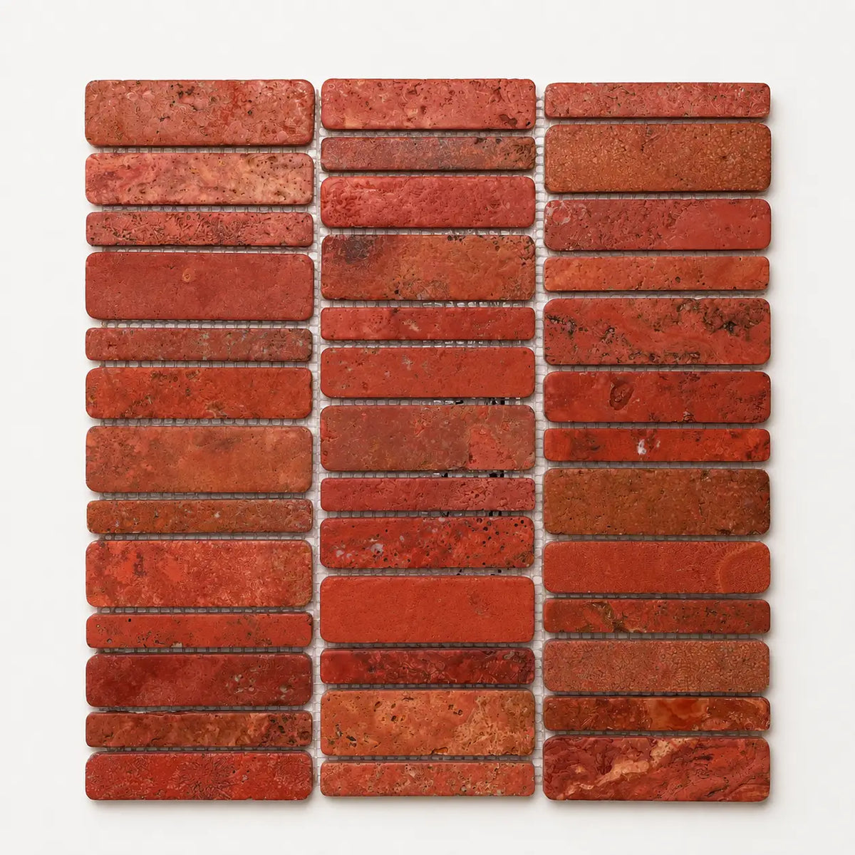 Keyboard Series Marble Mosaic 300x323mm in Red, Honed finish