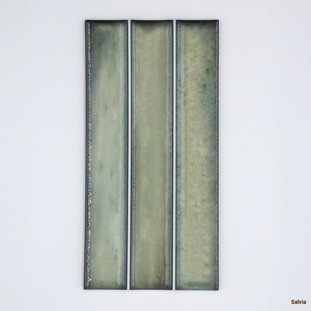 Kanji Series Spanish Porcelain Wall Tile in Salvia, Gloss finish