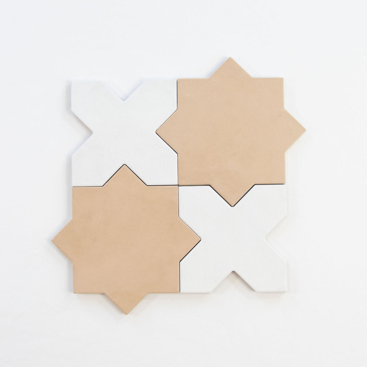 Kasbah Series Porcelain Tile Star in Fawn, Matt finish