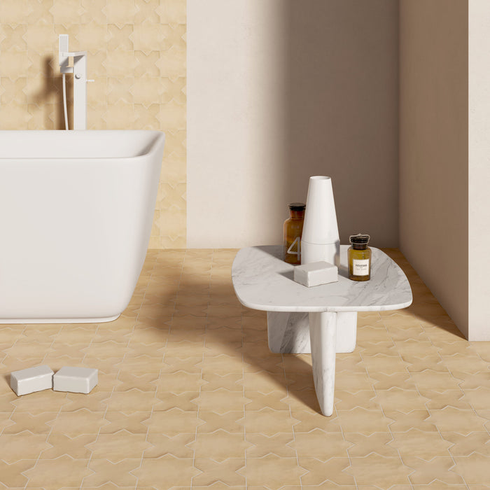 Kasbah Series Porcelain Tile Star in Fawn, Matt finish
