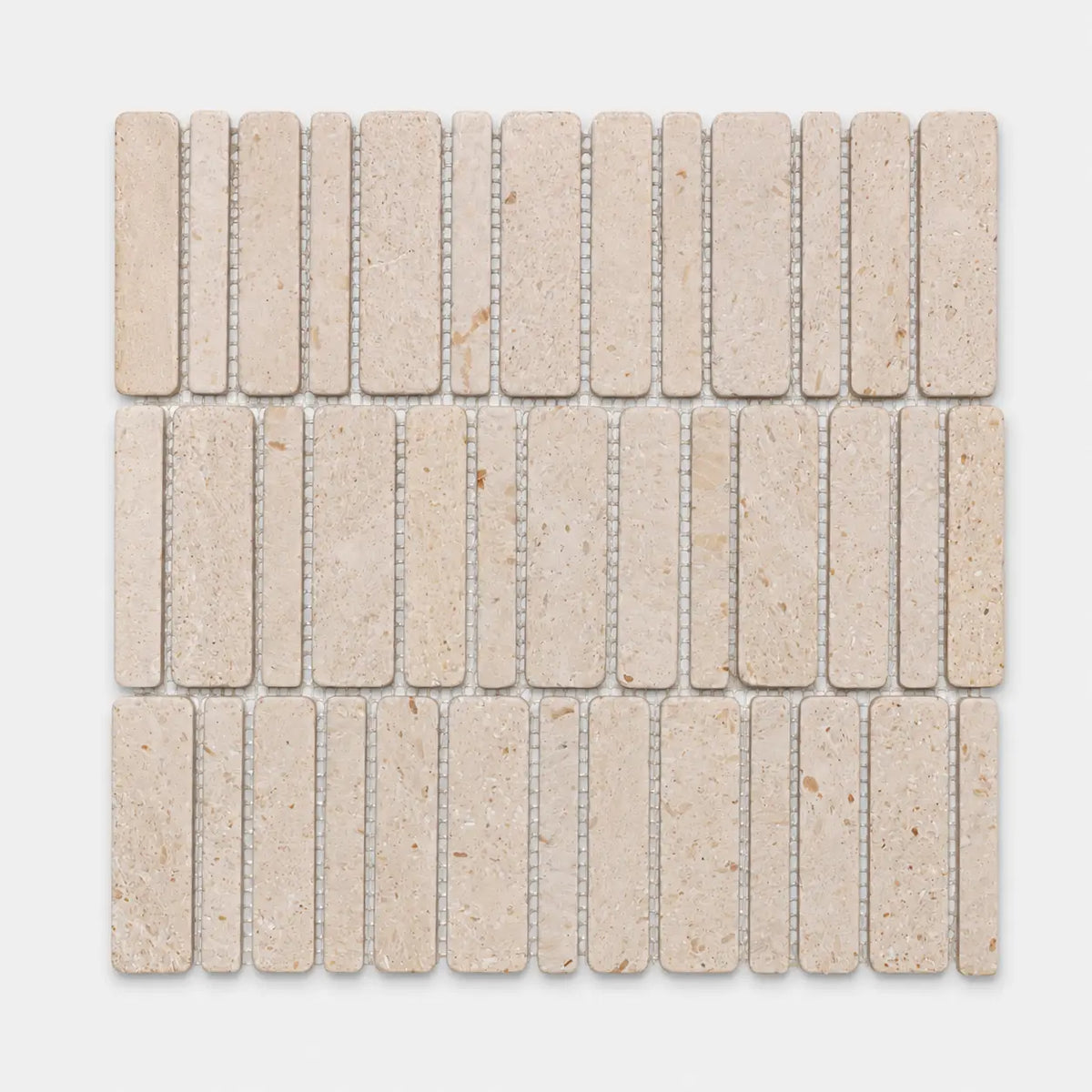 Keyboard Series Marble Mosaic 300x323mm in Limestone, Honed finish