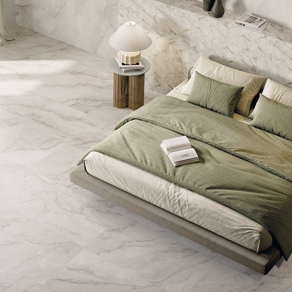 Bolgheri Stone Look Italian Floor and Wall Tile in Jasmine, Gardenia & Lotus, Natural finish