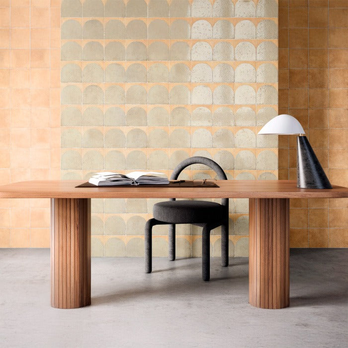 Arch Series Porcelain Floor and Wall Terracotta Look Tile 150 x 150 mm in Khaki, Green, Cotto & White, Glazed finish