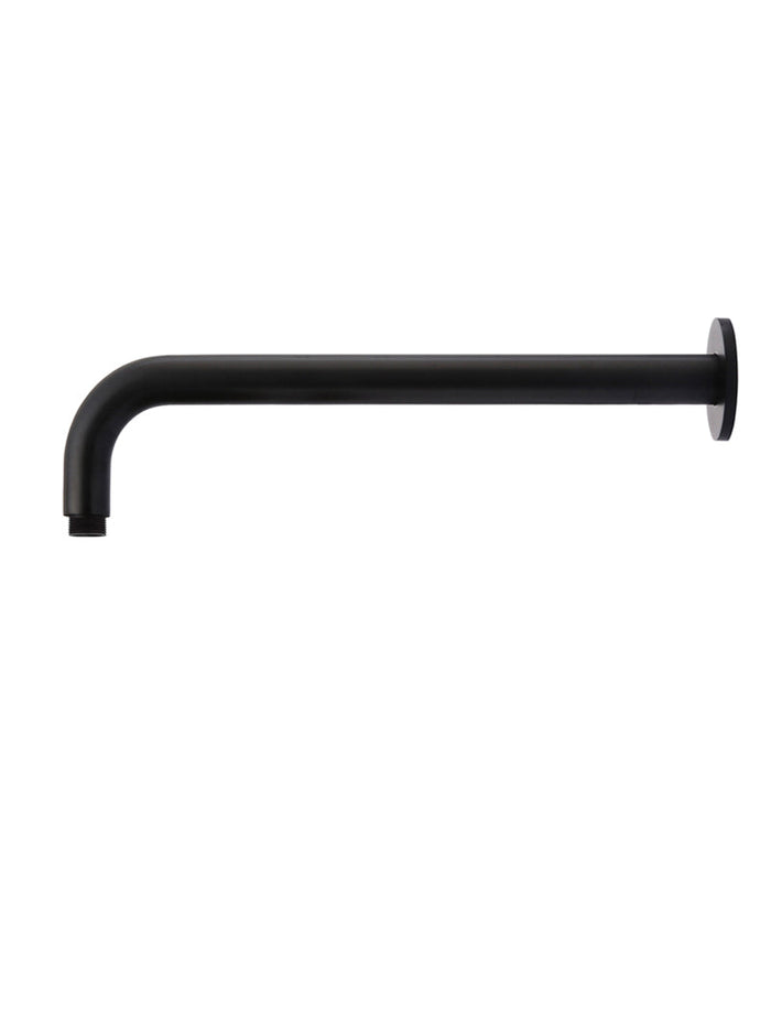 Round Wall Shower Curved Arm 400mm in Matte Black | Meir #Colour_Matte Black