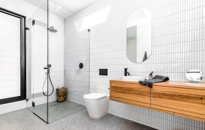 Round Wall Shower Curved Arm 400mm in Matte Black | Meir #Colour_Matte Black