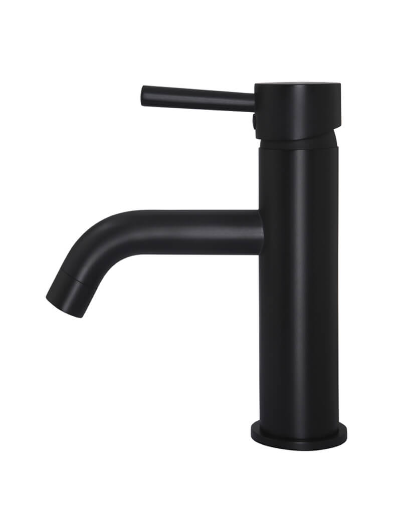 Round Basin Mixer Curved in Matte Black | Meir