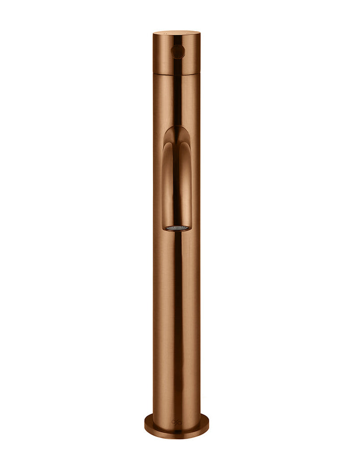 Piccola Tall Basin Mixer Tap with 130mm Spout in Lustre Bronze | Meir #Colour_Lustre Bronze