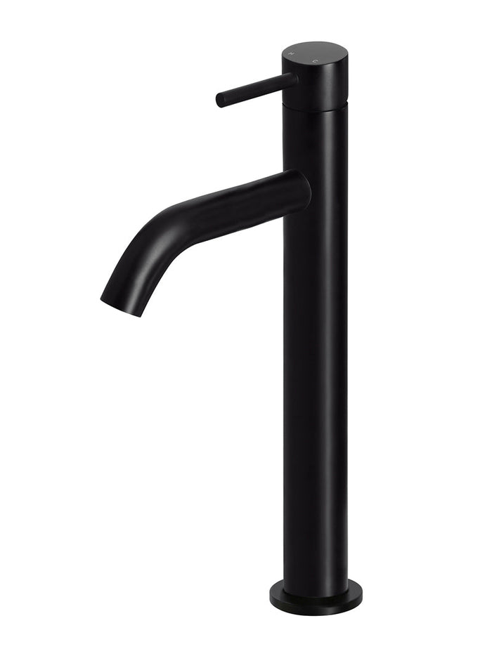Piccola Tall Basin Mixer Tap with 130mm Spout in Matte Black | Meir #Colour_Matte Black